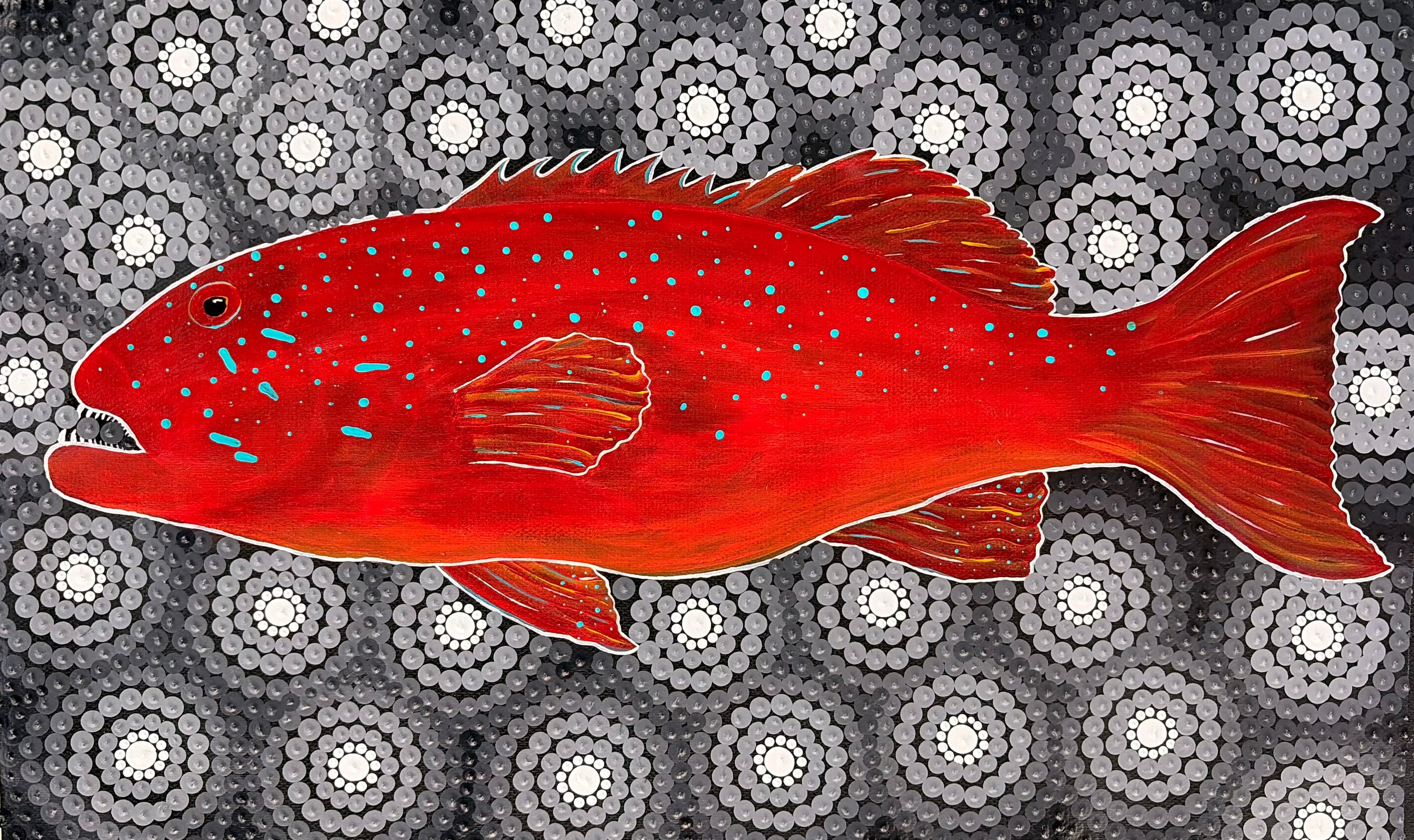 Coral Trout - Original Un-Stretched Canvas 1 of 1