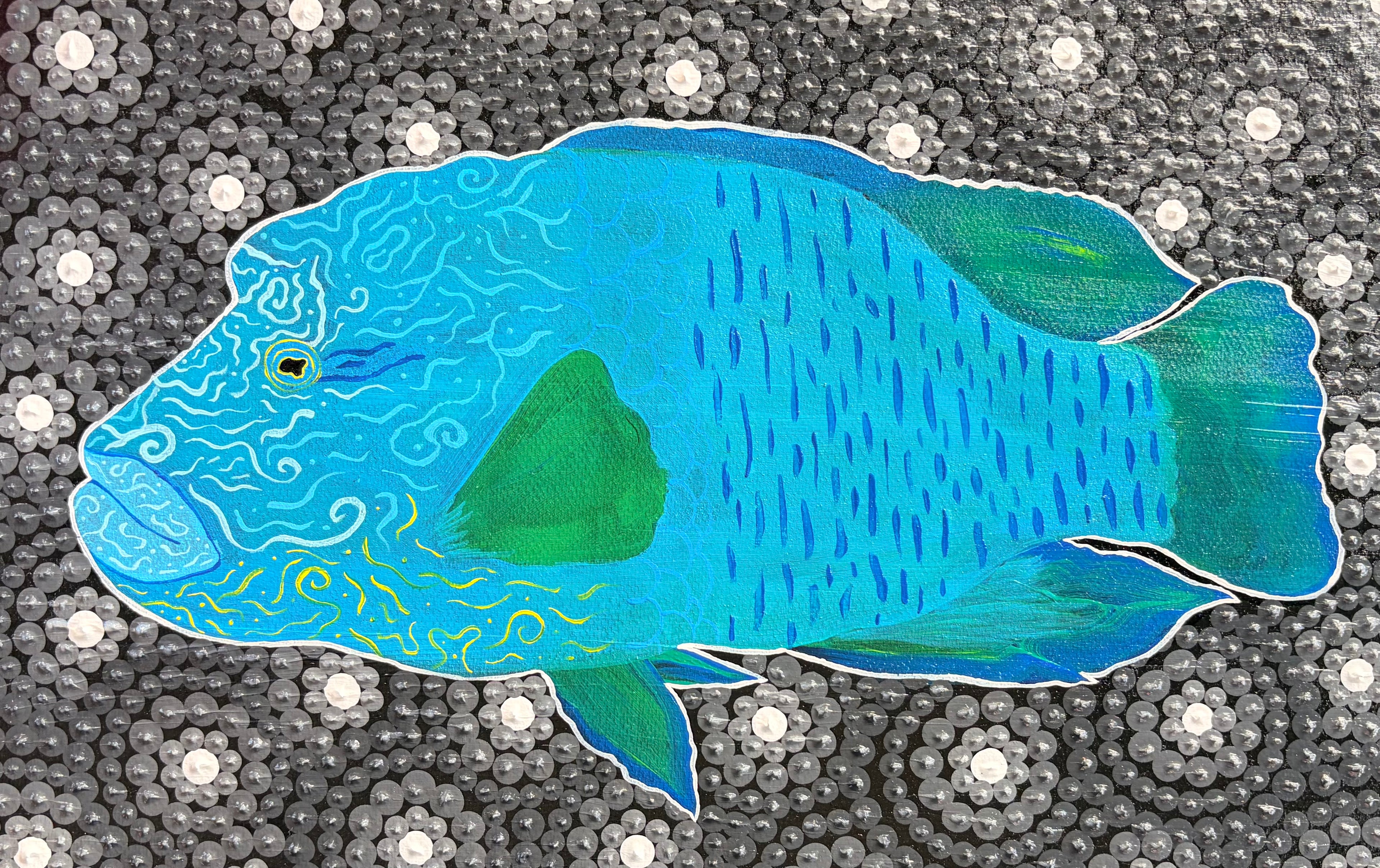 Moari Wrasse - Original Un-Stretched Canvas 1 of 1